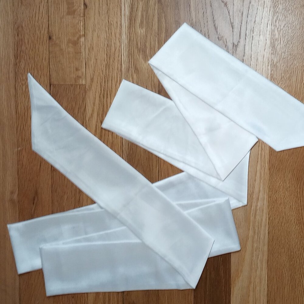 White satin sash belt. Bridal, first communion, confirmation, special occasion - Picture 2 of 2
